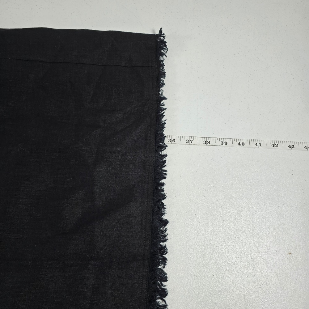 Tommy Bahama Womens Black 100% Linen Ruffle V-Neck Frayed Hem Shift Dress Small - Picture 3 of 7